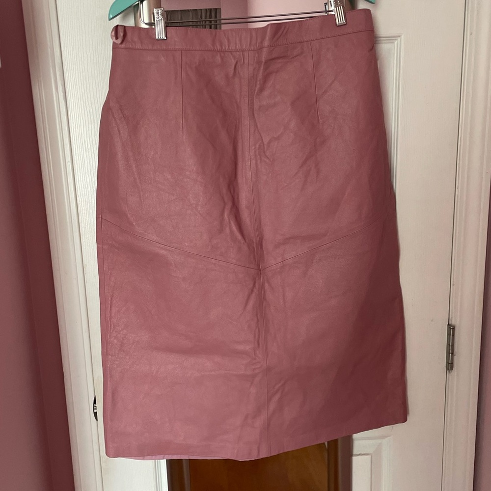 Vintage Venezia Pink Leather Skirt